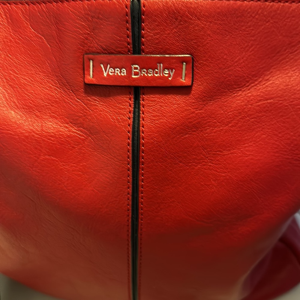 💕🌈💕🌈☀️🌈Vera Bradley Red Leather Bag with Shoulder Strap - Picture 6 of 6
